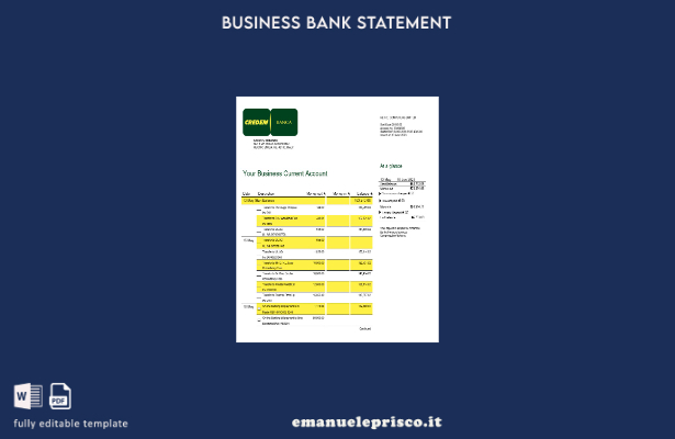 stile verificato Modello estratto conto aziendale Credito Emiliano Word e PDF